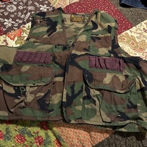 vtg  Caliber Sportsman Apparel hunting vest Mens Size‎ M Ammo Camouflage
